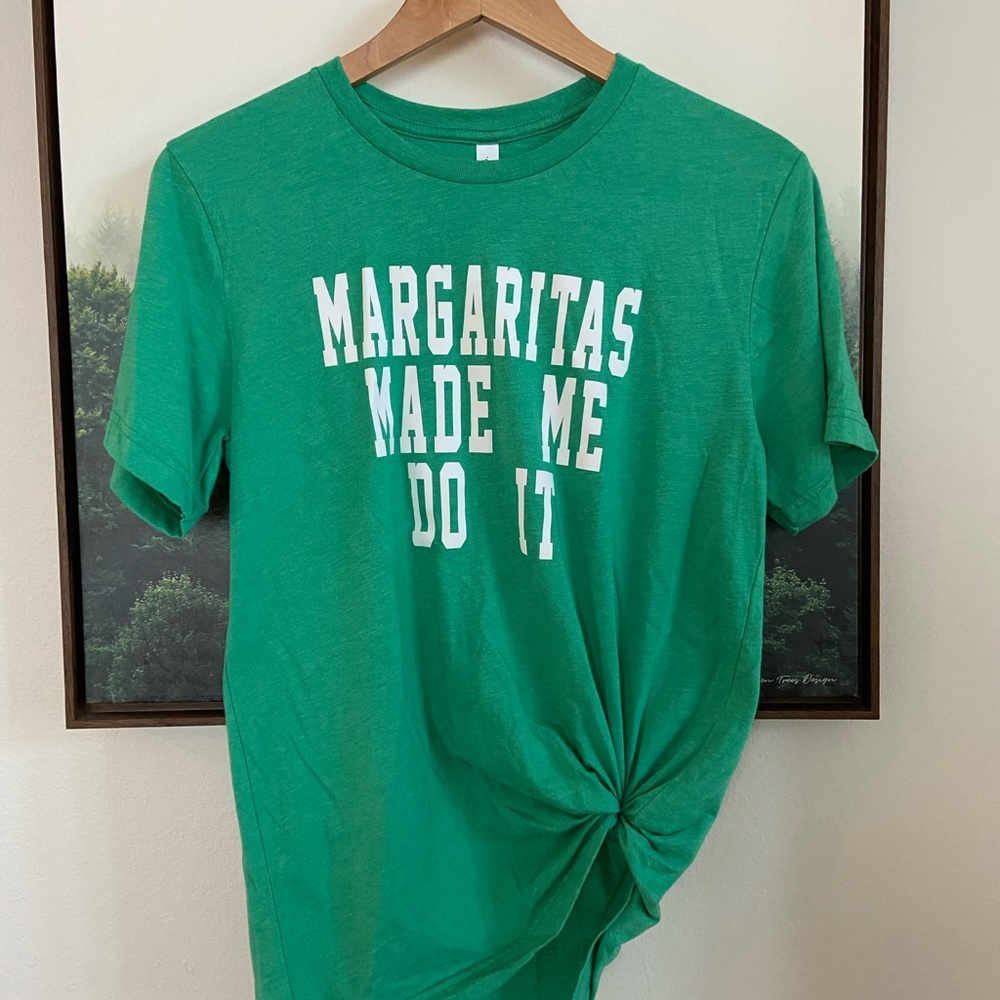 NEW without tags Medium T shirt Mens/Womens unisex green Margarita tee t shirt